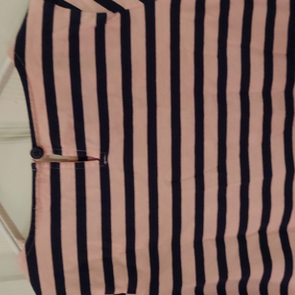 Crewcuts by J. Crew Pink Striped Cotton Dress Ruffle Sleeves - Picture 4 of 7